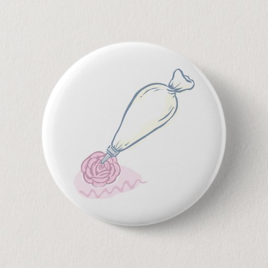 Roze roze en gebak ronde button 5,7 cm (Voorkant)