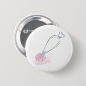 Roze roze en gebak ronde button 5,7 cm (Voorkant /achterkant)