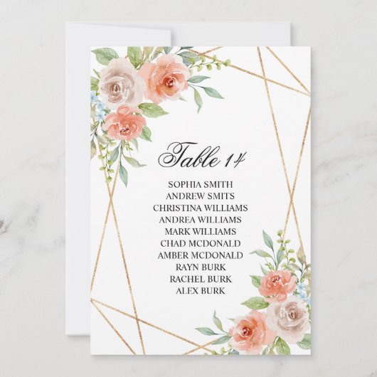 Roze roze en gouden Lijst Kaarten voor weddenschap (Achterkant)