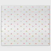Roze roze en goudpokkendots cadeaupapier (Vlak)