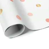 Roze roze en goudpokkendots cadeaupapier (Rol Hoek)