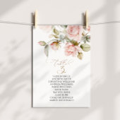 Roze roze en groen Tabel Nummer 3 Zitkuur Kaart