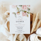 Roze roze en groene bladeren Baby shower uitnodigi Kaart