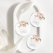 Roze roze en groene bladeren die Labels voor de wi