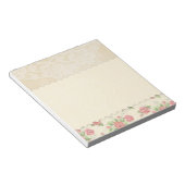 roze roze en kant beige notitieblok (Schuin)