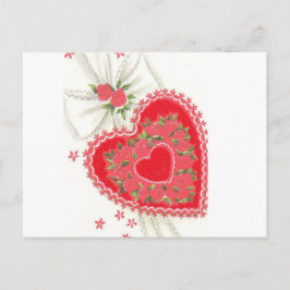  roze roze en kant Briefkaart