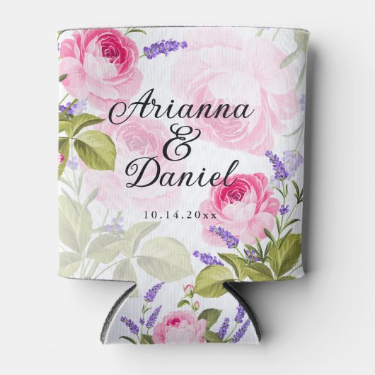 Roze roze en lavender persoonlijke Koelbox Blikjeskoeler (Voorkant)