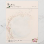  roze roze en Robin Wedding Business Briefhoofd Sjabloon (Voorkant)