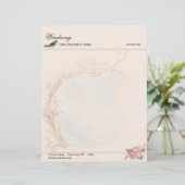  roze roze en Robin Wedding Business Briefhoofd Sjabloon (Staand voorkant)