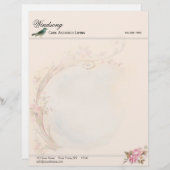  roze roze en Robin Wedding Business Briefhoofd Sjabloon (Voorkant / Achterkant)
