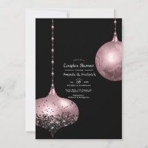 Roze Roze en Roze Goud Kerst Koppel Bruiloft