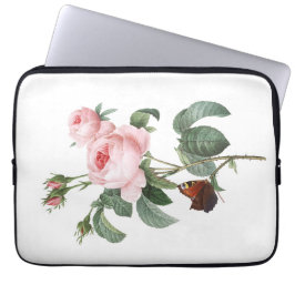 Roze roze en vlinder laptop sleeve