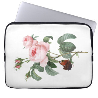 Roze roze en vlinder laptop sleeve