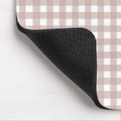 Roze roze en witte geruite pastelruit muismat (Hoek)