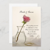 Roze roze en witte parelsnoeren bruiloft sparen de kaart (Voorkant / Achterkant)