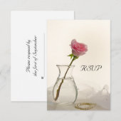 Roze roze en witte parelsnoeren RSVP (Voorkant / Achterkant)