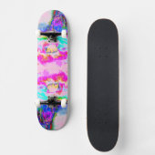 Roze, roze en witte pokadots skateboard (Voorkant)