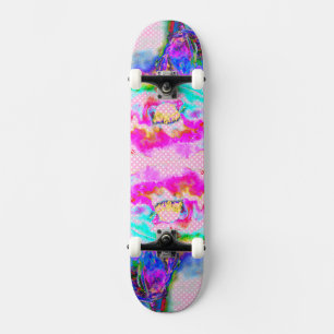 Roze, roze en witte pokadots skateboard