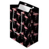 Roze Roze Flamingo Tropisch Ontwerp Medium Cadeauzakje (Voorkant Gekanteld)