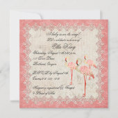  Roze Roze Flamingos Baby Uitnodiging (Voorkant)