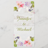 Roze roze flessen op wit hout menu (Achterkant)