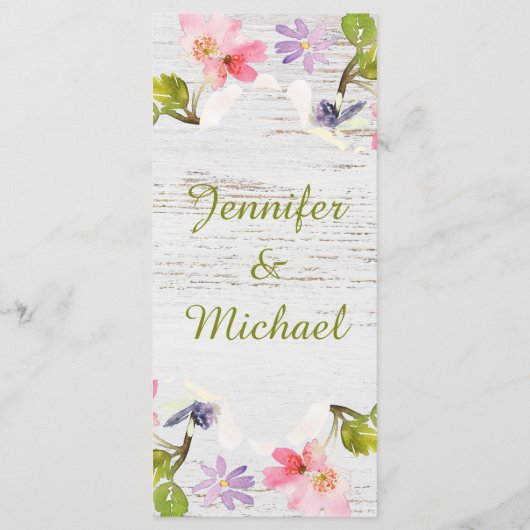 Roze roze flessen op wit hout menu (Achterkant)