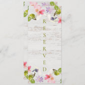 Roze roze flessen op wit hout voorbehouden menu (Voorkant / Achterkant)