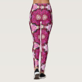 Roze roze floraalpatroon leggings (Achterkant)