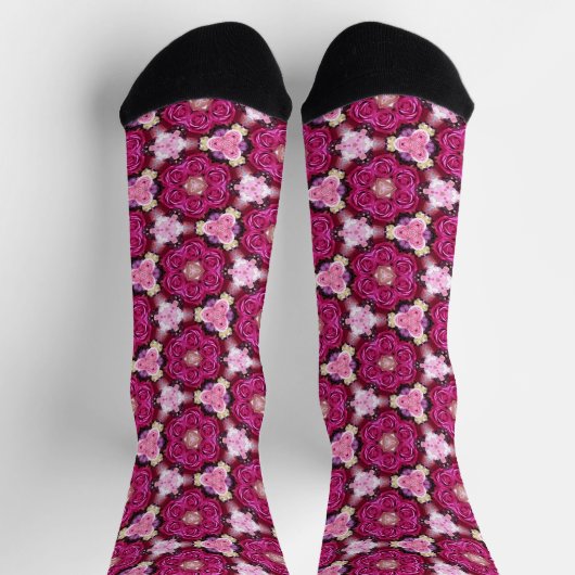 Roze roze floraalpatroon sokken (Top)