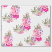  roze roze Floral Cadeaupapier (Vlak)