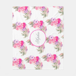  roze roze Floral Fleece Deken