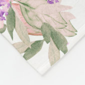  roze roze Floral Fleece Deken (Hoek)