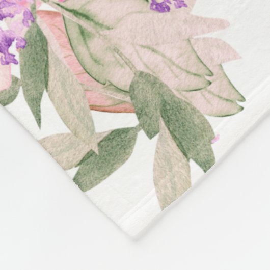  roze roze Floral Fleece Deken (Hoek)