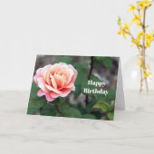  roze roze Floral Foto Birthday Kaart (Gele Bloem)