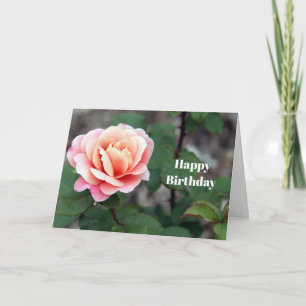roze roze Floral Foto Birthday Kaart