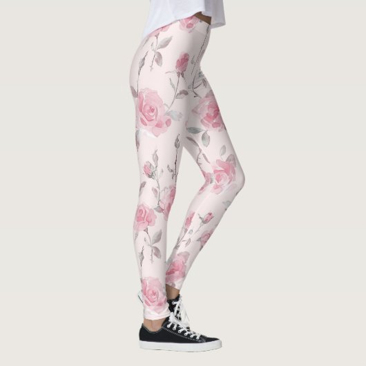  roze roze Floral Leggings (Rechts)