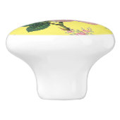 Roze Roze  Floral Pattern Ceramic Knob. Keramische Knop (Zijkant)
