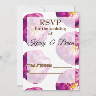 Roze Roze Foto, Elegante RSVP-Fotokaart, Script Kaart