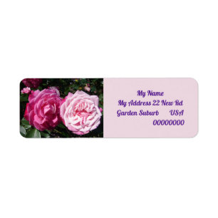  roze roze foto Terug Adres Etiketten