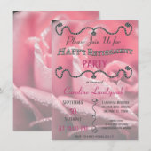 Roze roze foto voor Happy Retirement Party Kaart (Voorkant / Achterkant)