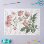 Roze Roze  Franse Manuscript Gold Lg Ontkoppeling Tissuepapier (Craft)