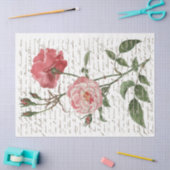 Roze Roze  Franse Manuscript Gold Lg Ontkoppeling Tissuepapier (Craft)