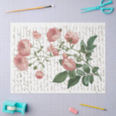 Roze Roze  Franse Manuscript Gold Lg Ontkoppeling Tissuepapier (Craft)