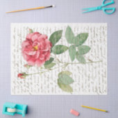 Roze Roze  Franse Manuscript Gold Lg Ontkoppeling Tissuepapier (Craft)