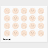 Roze Roze Gepersonaliseerde Monogram Script Naam  Ronde Sticker (Vel)