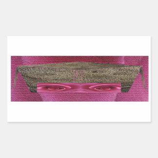 Roze Roze gezicht. Rechthoekige Sticker
