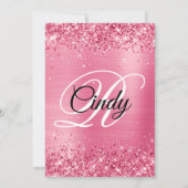 Roze Roze Glitter en Folie 50ste Verjaardag Kaart (Achterkant)