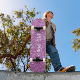 Roze Roze Glitter Meisje Laat Je Glamour Schittere Persoonlijk Skateboard