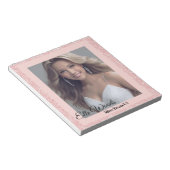 Roze Roze Glitz Handtekeningblok Notitieblok (Schuin)