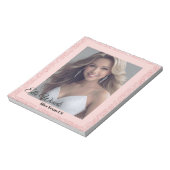Roze Roze Glitz Handtekeningblok Notitieblok (Linkerzijde)